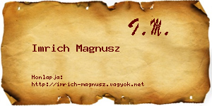 Imrich Magnusz névjegykártya